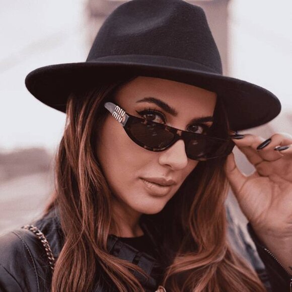 Miu Miu MU07ZS VAU06B Sunglasses Honey Havana Geometric Frame - Picture 4 of 12